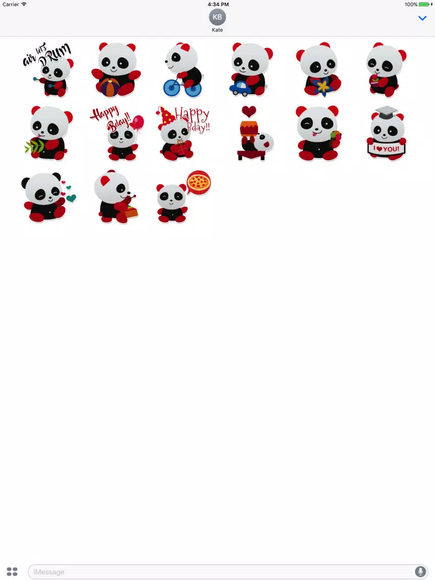 Скриншоты Sweet Panda Messenger Stickers iPad 