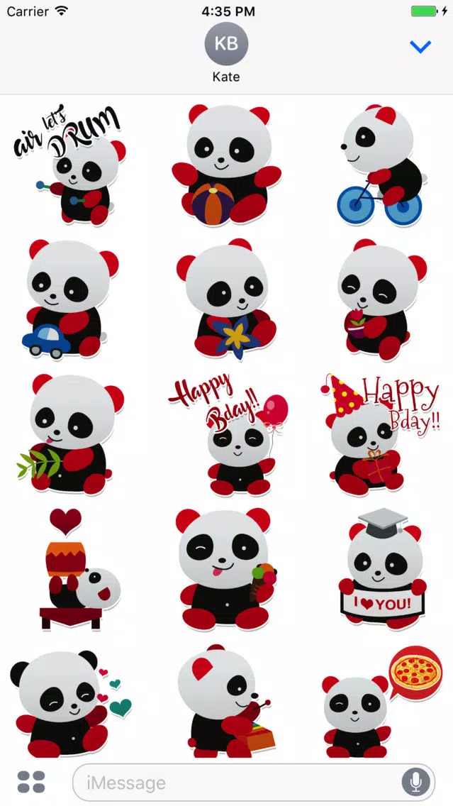 Скриншоты Sweet Panda Messenger Stickers