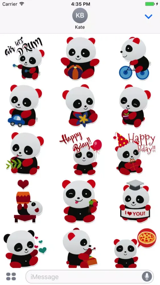Sweet Panda Messenger Stickers 스크린샷