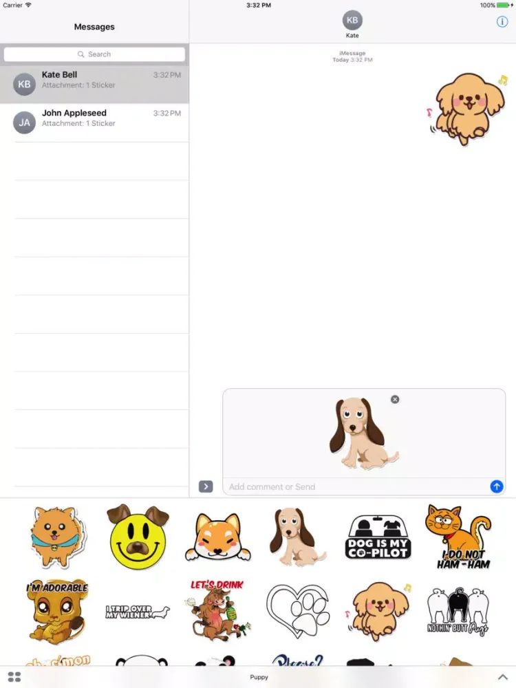 New and Lovely Puppy Stickers iPad  스크린샷
