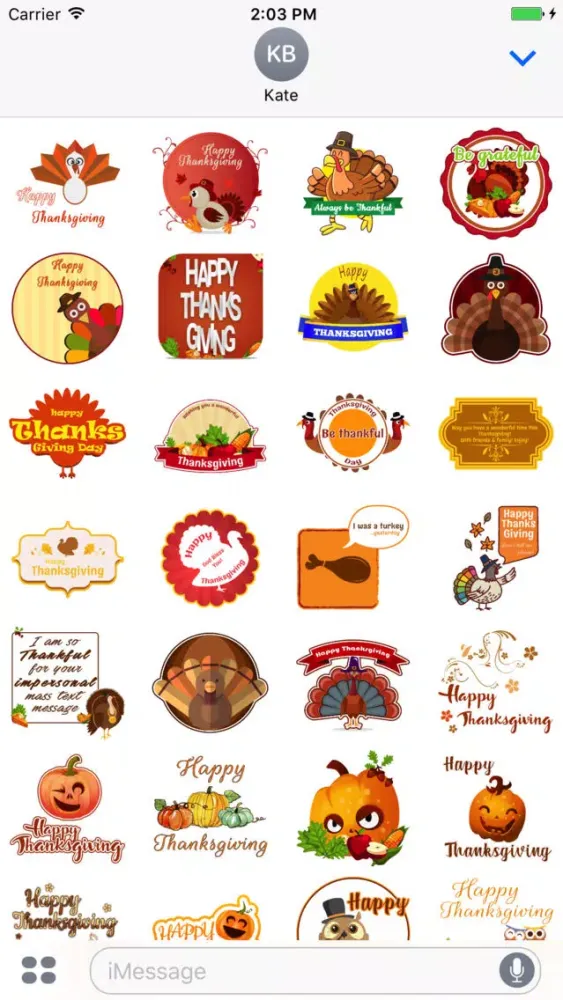 Special Thanksgiving Stickers Screenshots