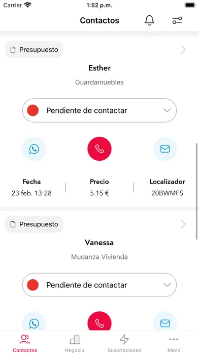 Capturas de tela do Habitissimo para profesionales