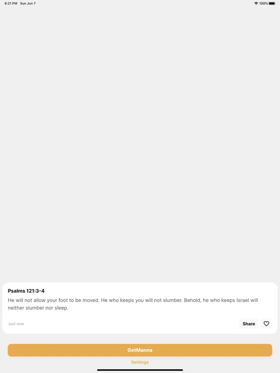 Tangkapan layar GetManna iPad 