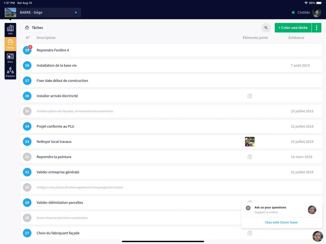 Clovis - project tool & BIM iPad  سکرین شاٹس