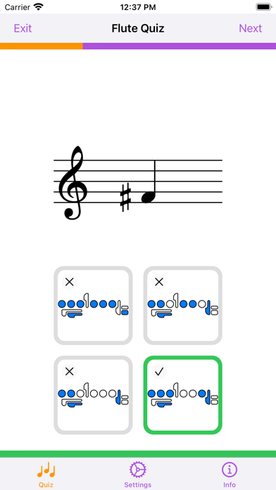 Ảnh chụp màn hình của Flute Quiz