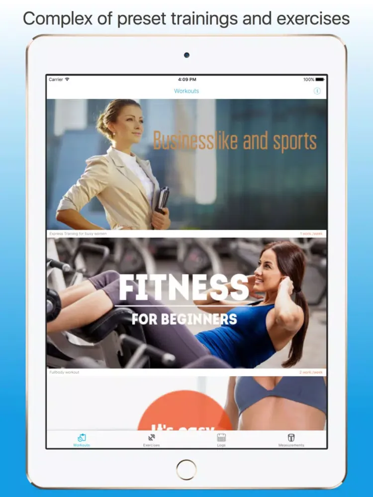Gym workout and exercises for women - iJockGirl iPad 应用截图