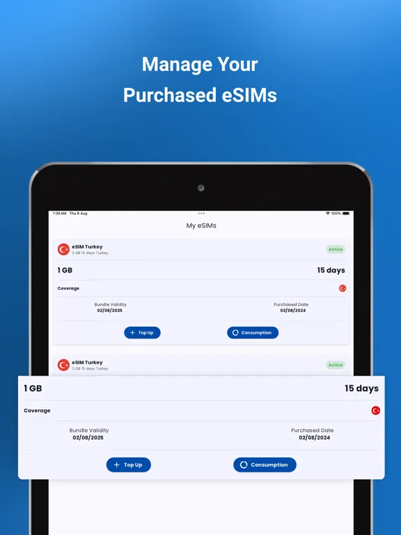 Capturas de pantalla de eSIMply - Internet eSIM iPad 
