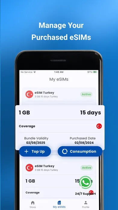 Capturas de pantalla de eSIMply - Internet eSIM