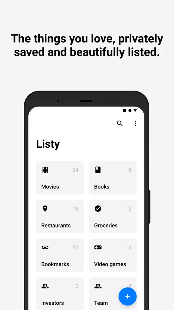 Zrzuty ekranu Listy