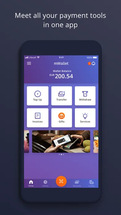 Screenshot di mWallet.