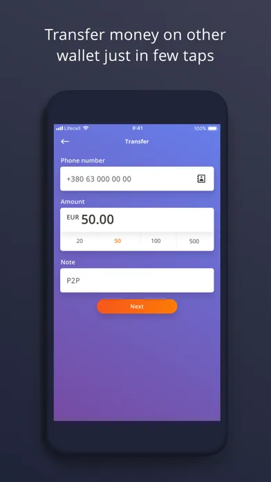 Screenshot di mWallet.