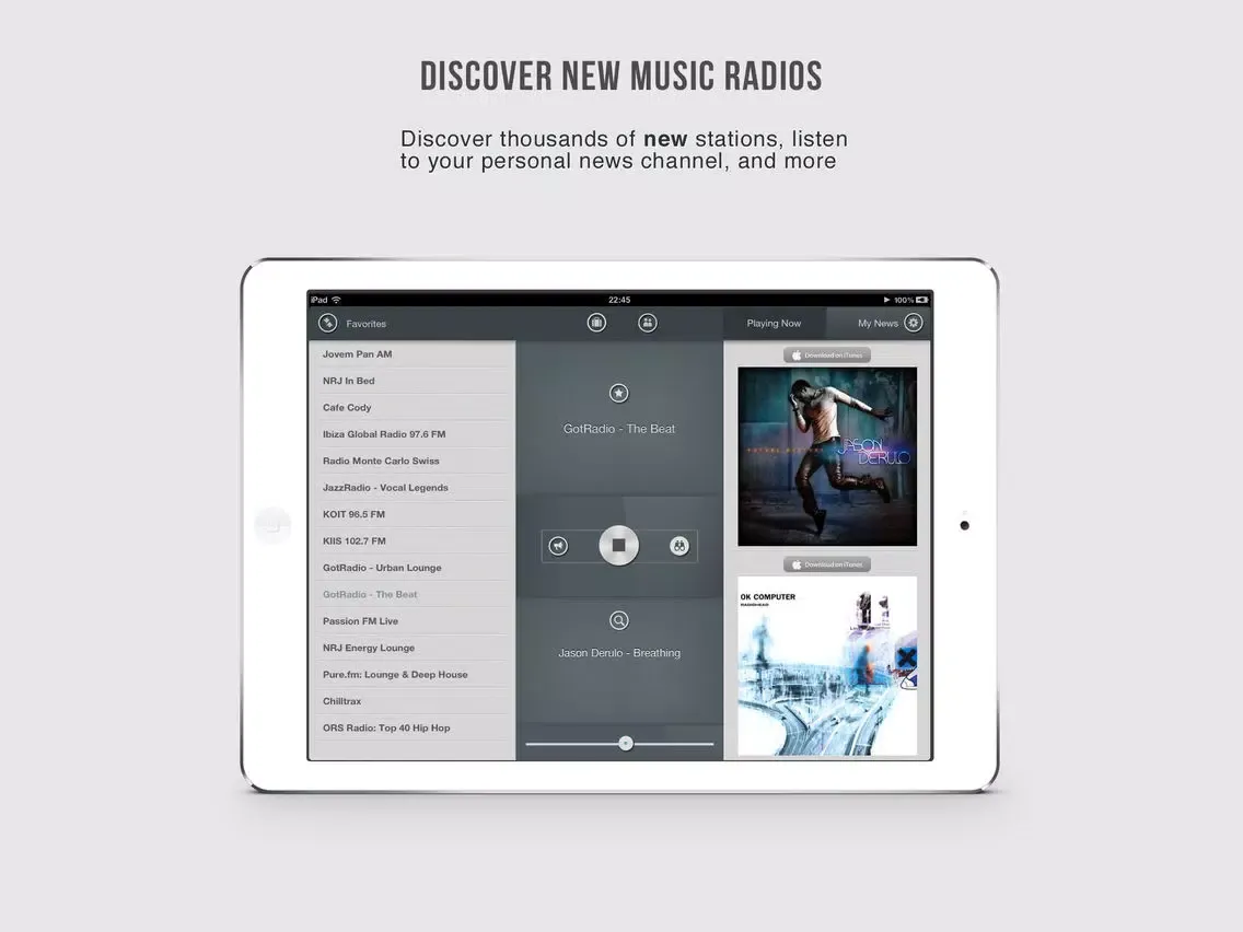 صور OneTuner Pro Radio Player for iPhone, iPad, iPod Touch - tunein to 65 genre stream! iPad 