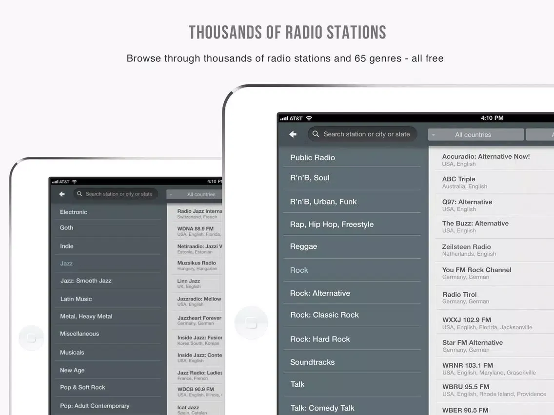 صور OneTuner Pro Radio Player for iPhone, iPad, iPod Touch - tunein to 65 genre stream! iPad 