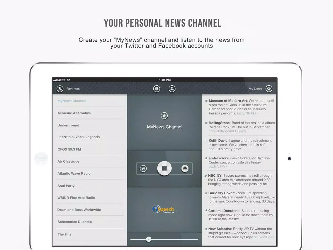صور OneTuner Pro Radio Player for iPhone, iPad, iPod Touch - tunein to 65 genre stream! iPad 