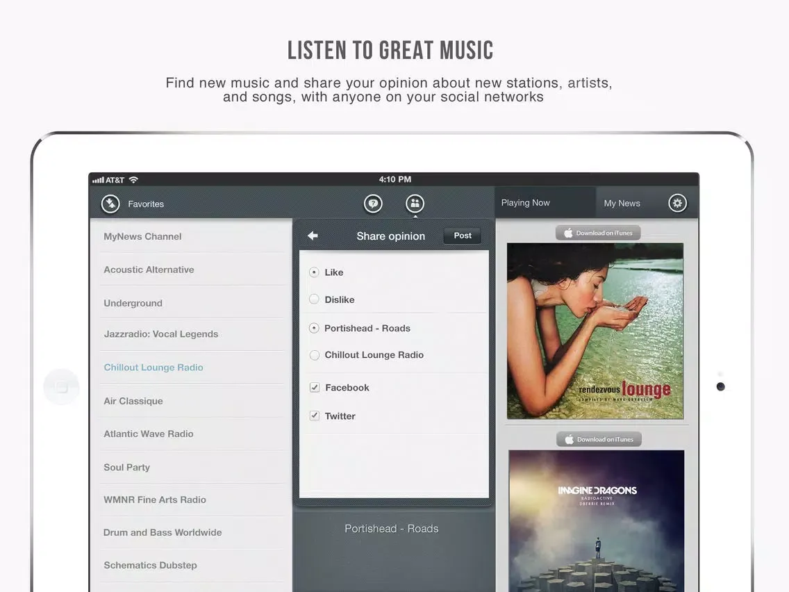 صور OneTuner Pro Radio Player for iPhone, iPad, iPod Touch - tunein to 65 genre stream! iPad 