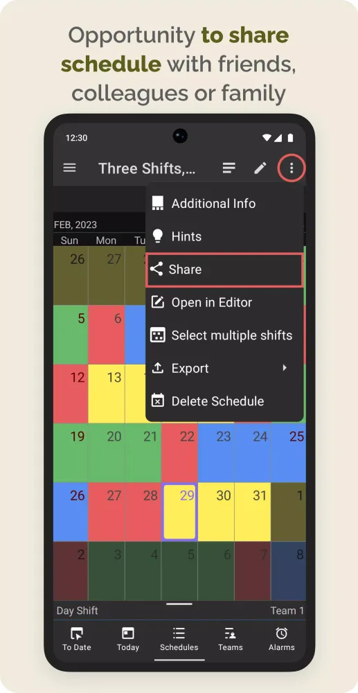 Ảnh chụp màn hình của Shift Calendar & Work Schedule