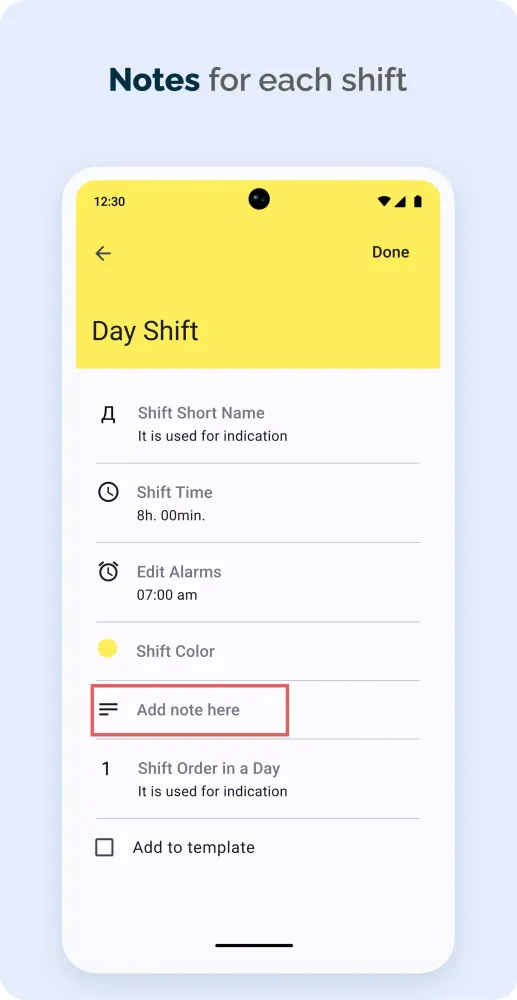 Ảnh chụp màn hình của Shift Calendar & Work Schedule