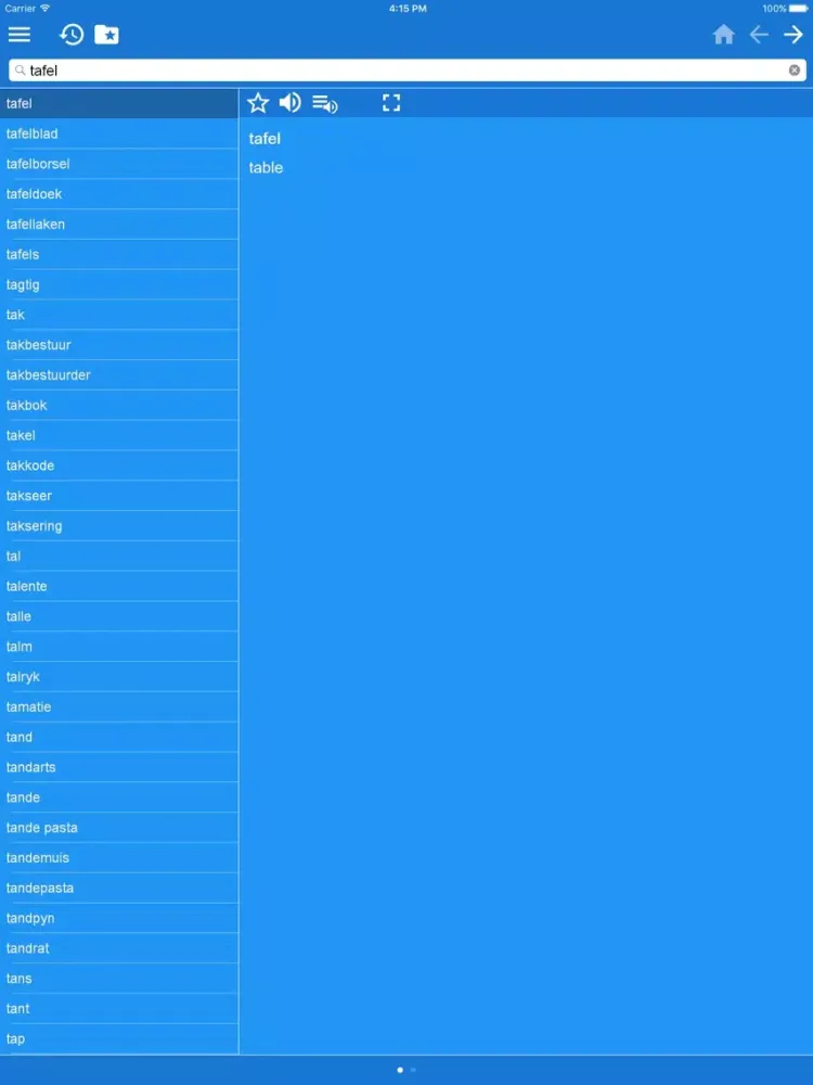 English-Afrikaans Dictionary iPad  سکرین شاٹس