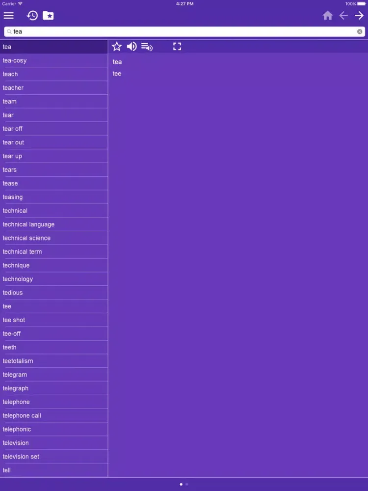 English-Afrikaans Dictionary iPad  سکرین شاٹس