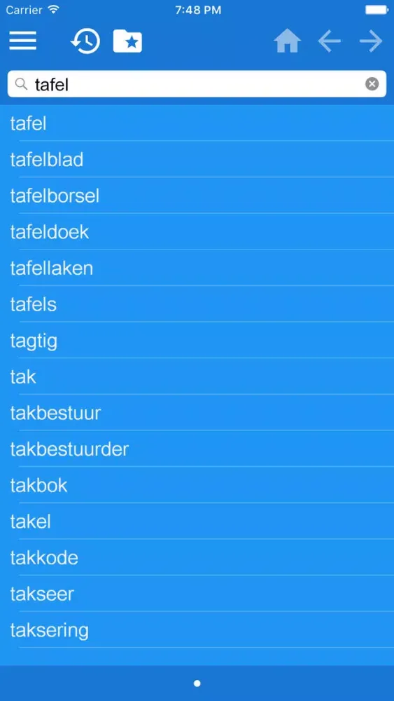 English-Afrikaans Dictionary سکرین شاٹس