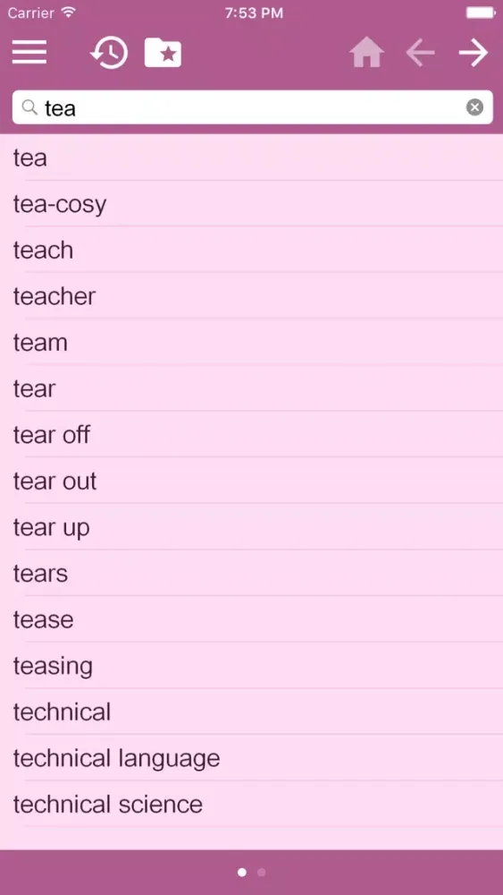 English-Afrikaans Dictionary سکرین شاٹس