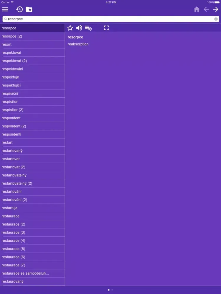 ภาพหน้าจอของ English Czech Dictionary Pro iPad 