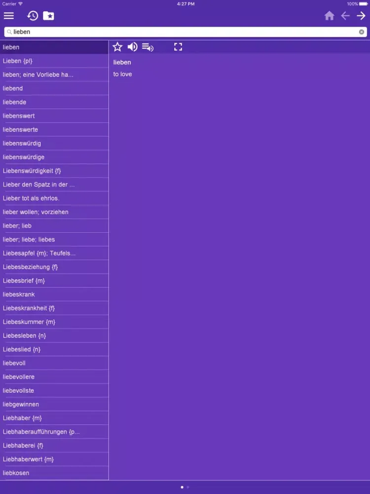 English<->German Dictionary Free iPad 應用截圖