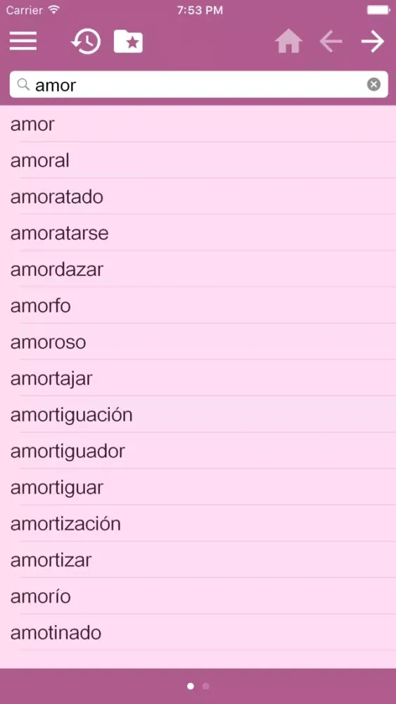 Capturas de tela do English-Spanish Dictionary