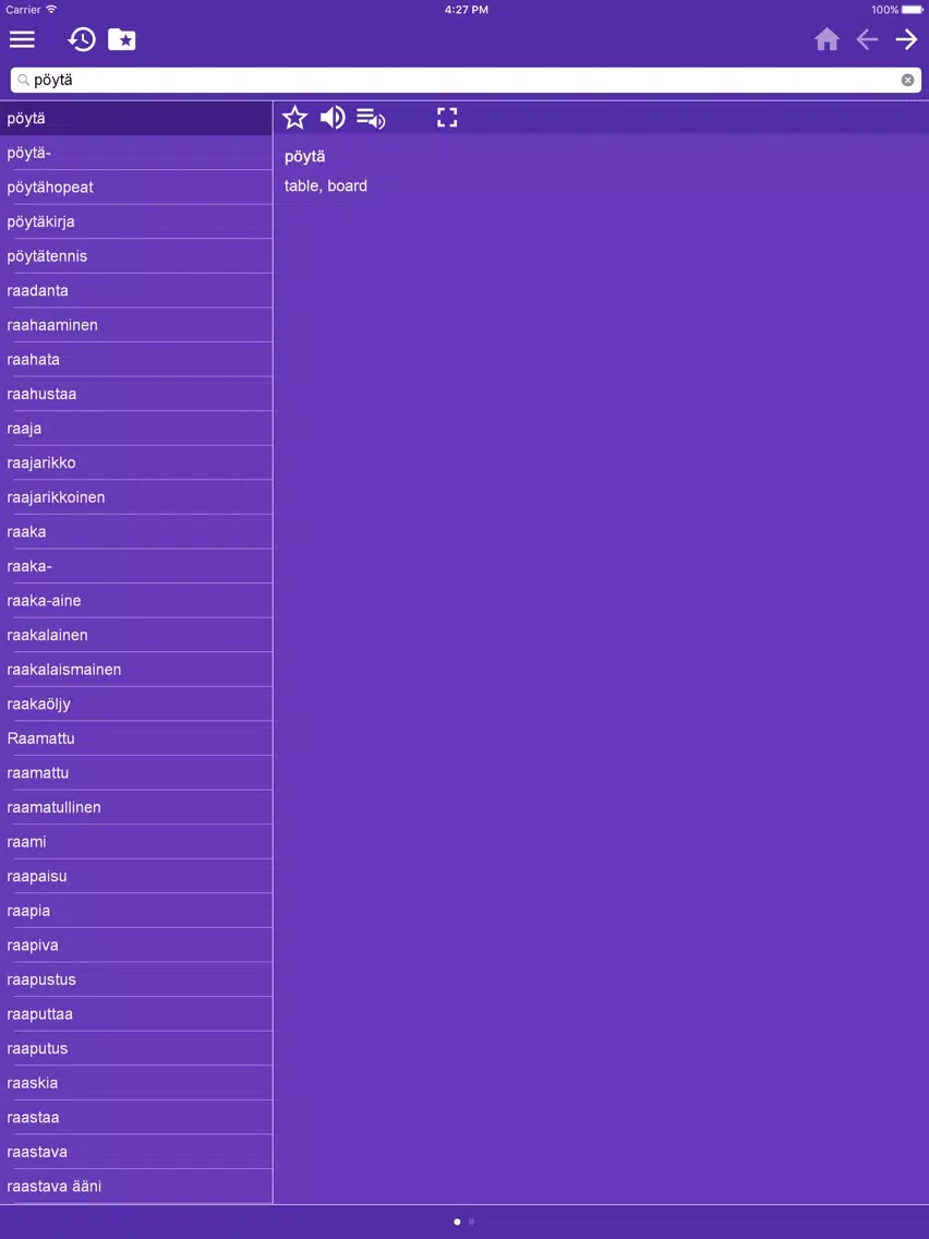 Capturas de tela do English-Finnish Dictionary Free iPad 