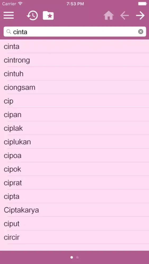 Ảnh chụp màn hình của English <-> Malay Dictionary