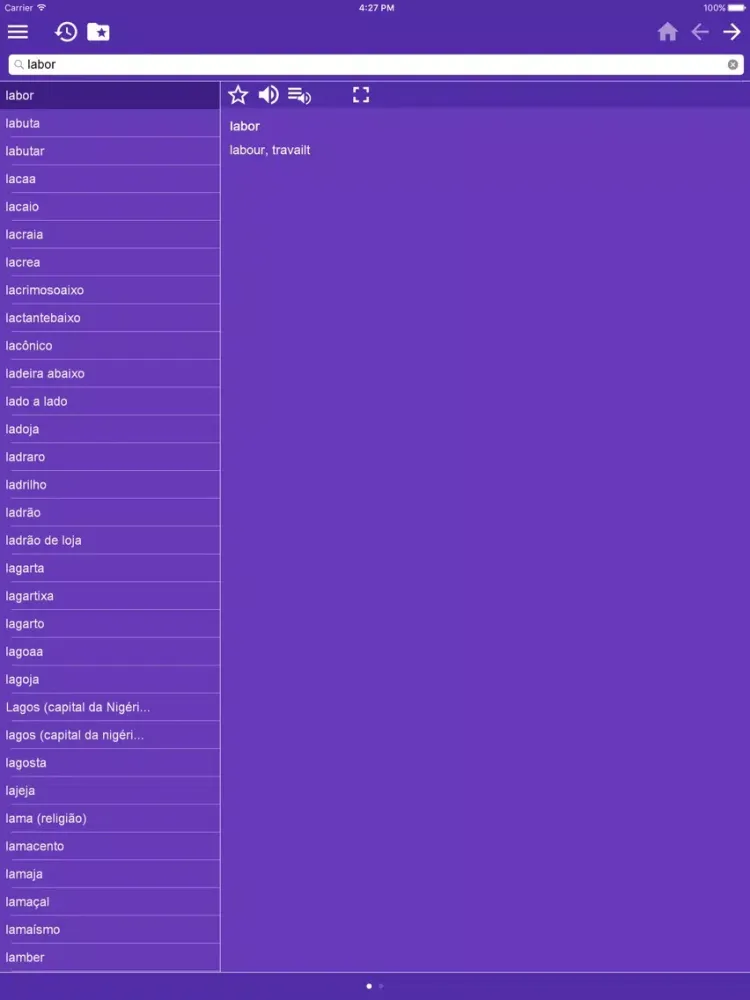 English-Portuguese Dictionary iPad  Screenshots