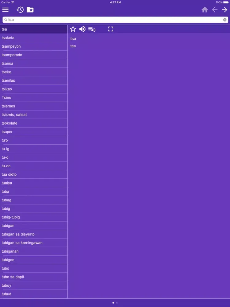 Ảnh chụp màn hình của English Visayan Dictionary iPad 