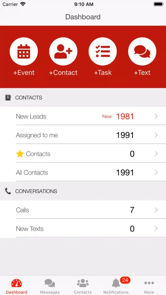 Ảnh chụp màn hình của Pro Agent CRM