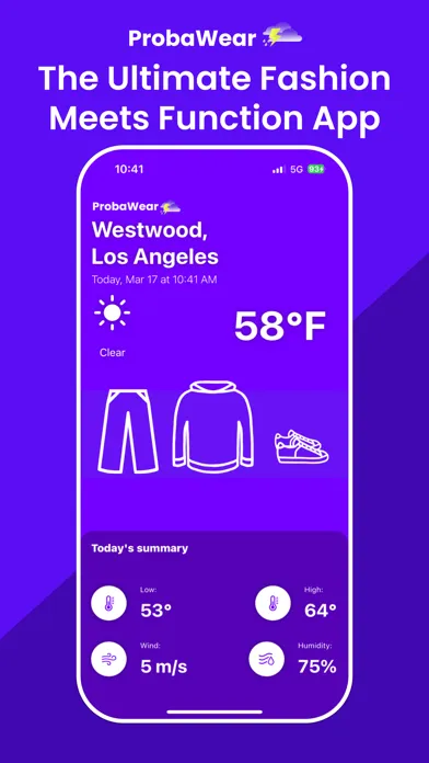 ProbaWear - Weather Stylist应用截图