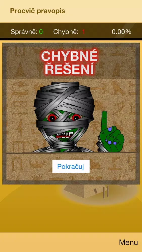 Zrzuty ekranu Procvič pravopis