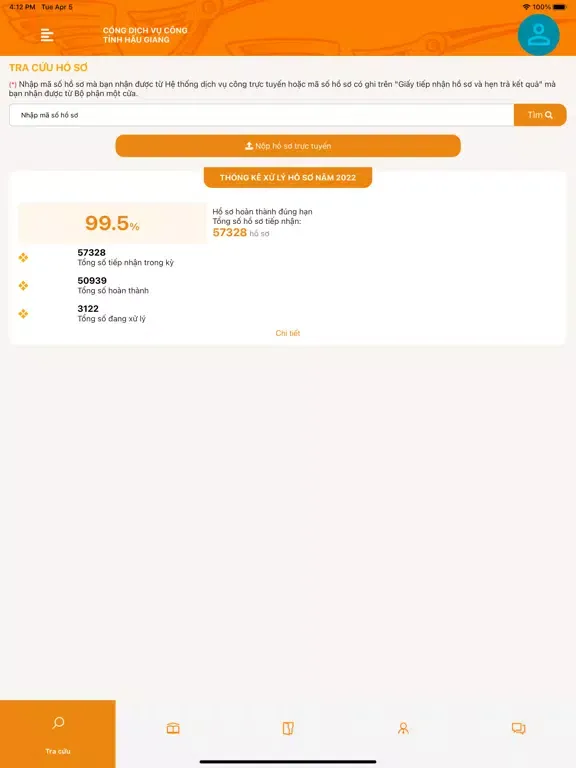 Zrzuty ekranu Dịch Vụ Công Hậu Giang iPad 