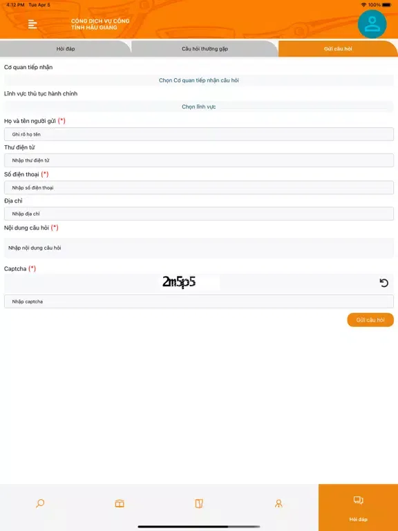 Zrzuty ekranu Dịch Vụ Công Hậu Giang iPad 