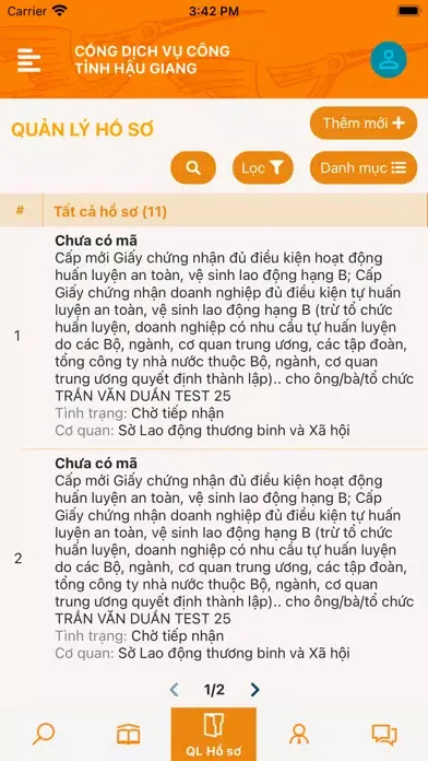 Zrzuty ekranu Dịch Vụ Công Hậu Giang