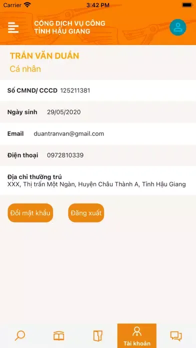 Zrzuty ekranu Dịch Vụ Công Hậu Giang