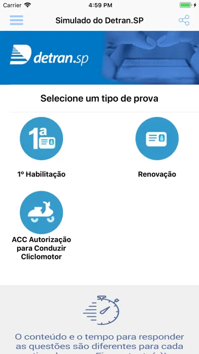 Tangkapan layar Simulado Detran.SP