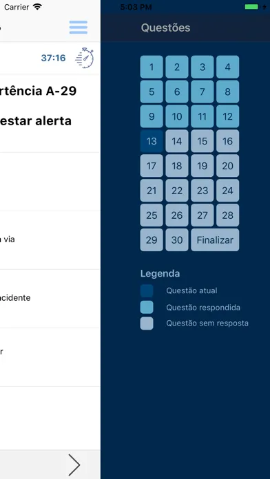 Tangkapan layar Simulado Detran.SP