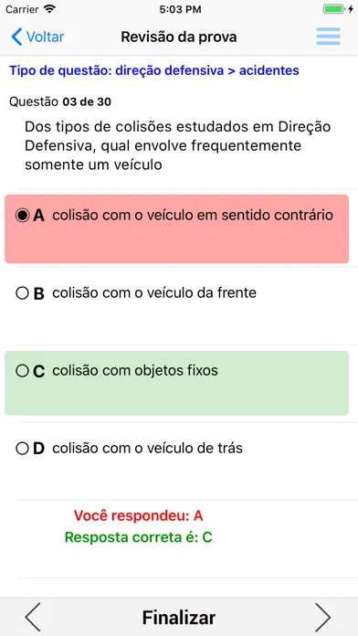 Tangkapan layar Simulado Detran.SP