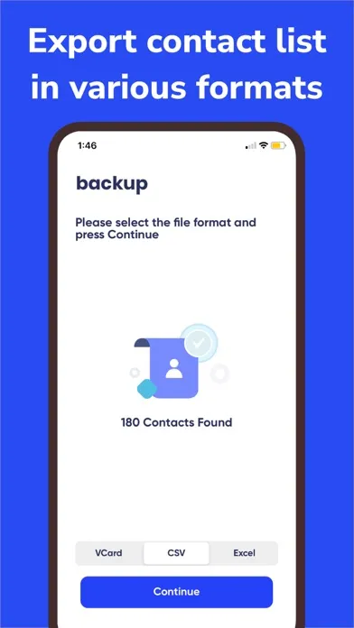 Export My Contacts Backup Screenshots