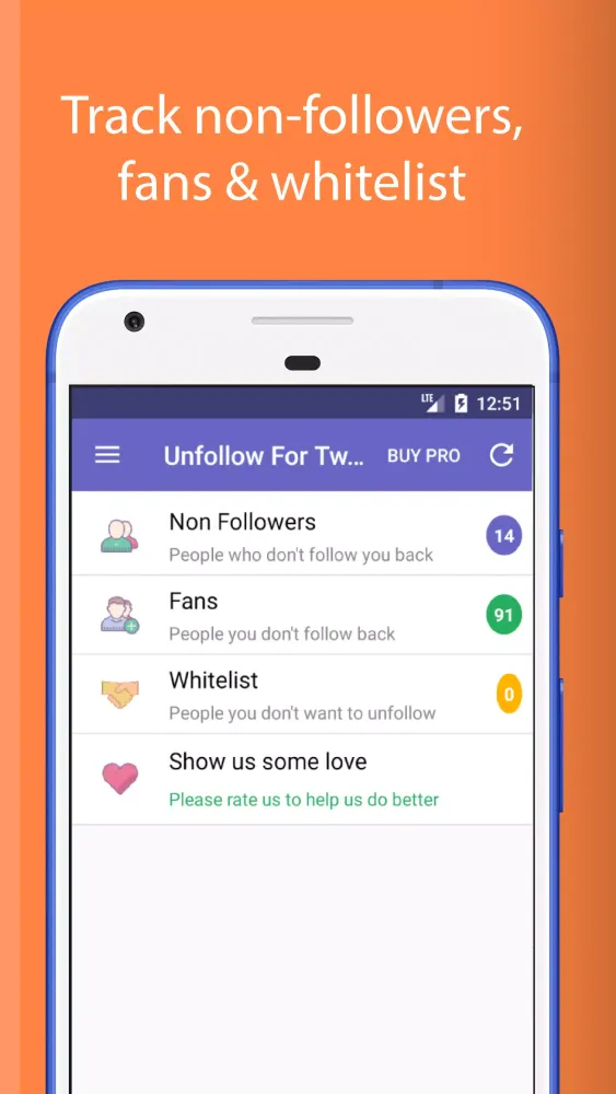 Unfollow For Twitter Pro Screenshots