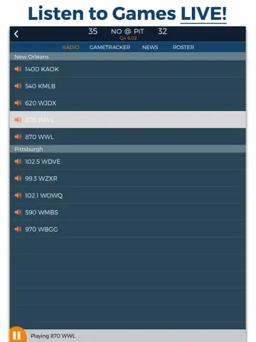 Zrzuty ekranu Pro Football Radio & Live Scores iPad 