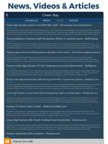 Zrzuty ekranu Pro Football Radio & Live Scores iPad 
