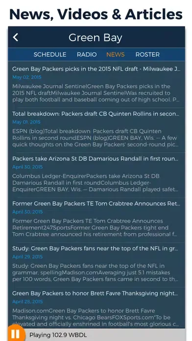 Zrzuty ekranu Pro Football Radio & Live Scores