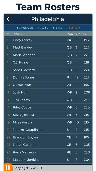 Zrzuty ekranu Pro Football Radio & Live Scores