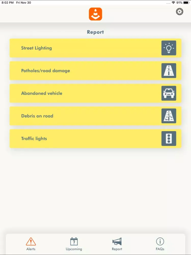 Tangkapan layar MK Highways iPad 