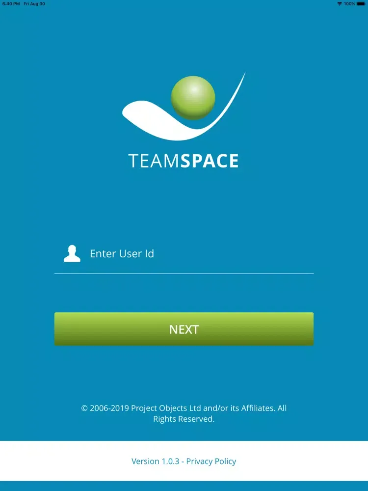 Project Objects TeamSpace iPad  स्क्रीनशॉट